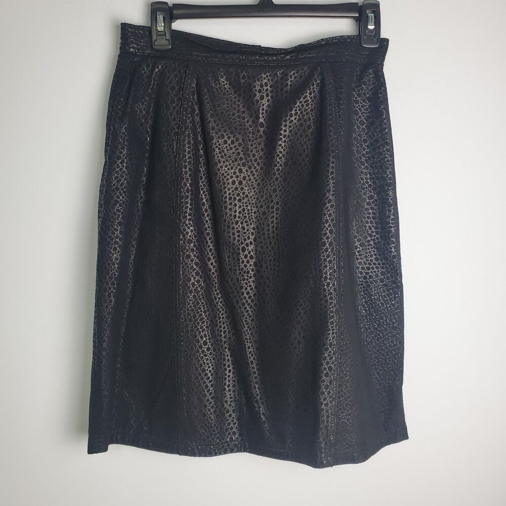 Vintage 80s Banana Republic Leather Midi Skirt Size 10